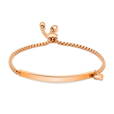 Bologna rose gold | Stainless steel bracelet with engraving