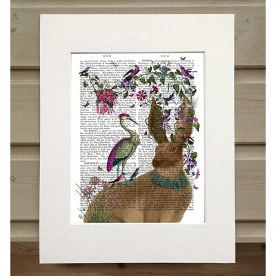 Hare Birdkeeper and Heron, Book Print, Art Print, Wall Art
