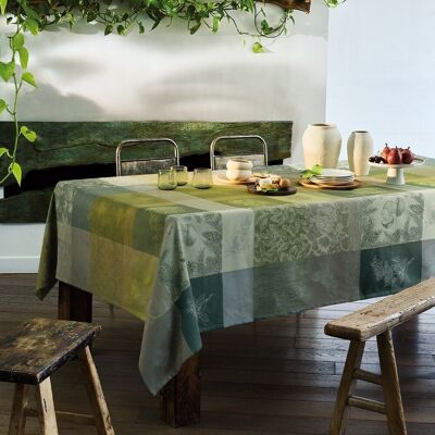 Nappe Mille Bois D'Automne Mousse 180 x 180 cm 100% coton