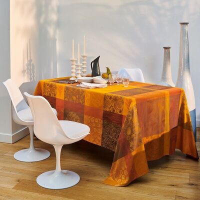 Nappe Mille Bois D'Automne Potiron 180 x 300 cm 100% coton