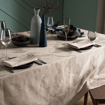 Nappe Mille Gouttes Taupe Diam.155 cm 100% coton bio