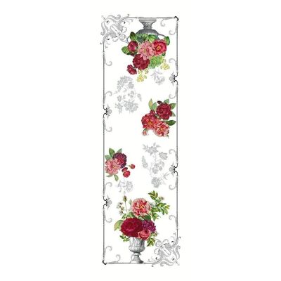 Chemin de table Banquet Floral Blanc lavé 53 x 150 cm 100% lin