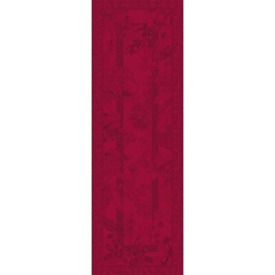 Chemin de table Orchidees Bordeaux  60 x 180 cm 100% coton