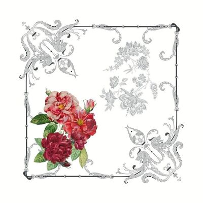 Serviette de table Banquet Floral Blanc lavé 53 x 53 cm 100% lin