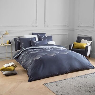 Housse de couette Pistil Bleu Nuit 240 x 220 cm satin de coton 120 fils/cm²