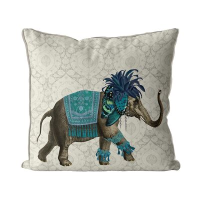 Niraj Indian Elephant Blue Pillow, Cushion, 45x45cm