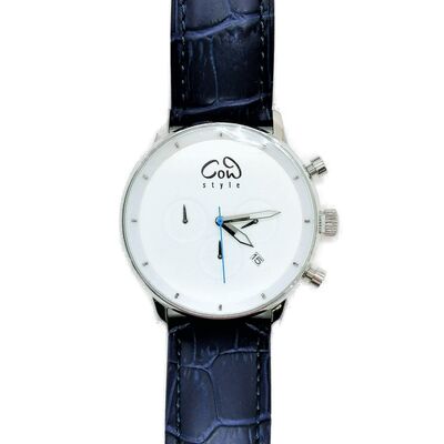 CHRONO Blue Leather | Modernes Accessoire