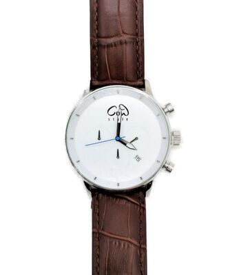 CHRONO Cuir Marron | Accessoire moderne 1