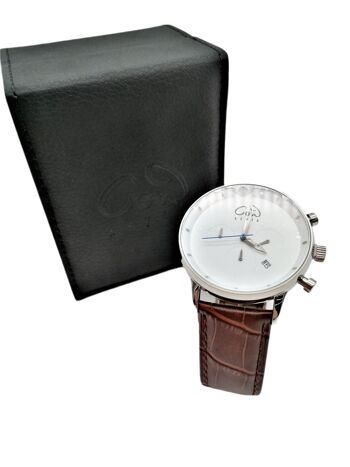 CHRONO Cuir Marron | Accessoire moderne 2