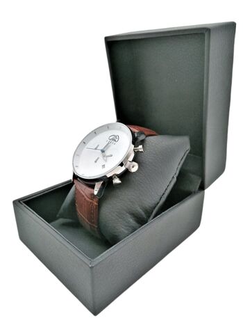 CHRONO Cuir Marron | Accessoire moderne 3