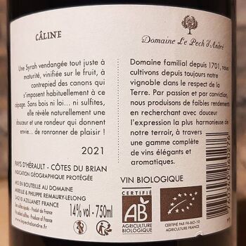 Câline (vin rouge bio sans sulfites) 4