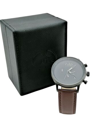 CHRONO Cuir Marron Foncé | Accessoire moderne 2