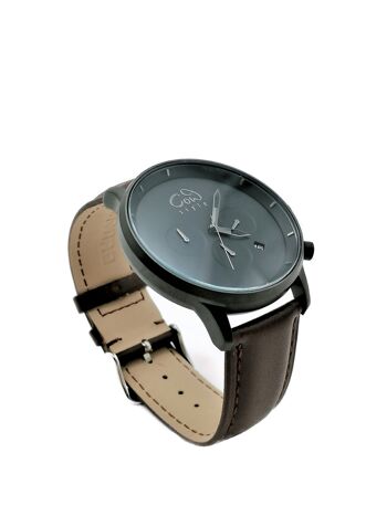 CHRONO Cuir Marron Foncé | Accessoire moderne 3