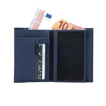 K10909DB | Portefeuille de Poche Homme en Cuir Véritable Col. Bleu 2