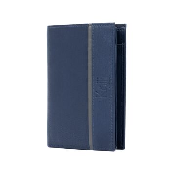 K10909DB | Portefeuille de Poche Homme en Cuir Véritable Col. Bleu 3