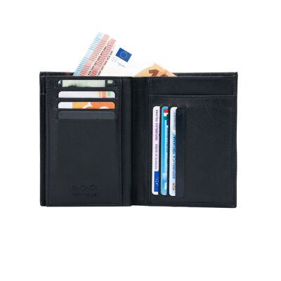 K10909AB | Men's Pocket Wallet in Genuine Leather Col. Black