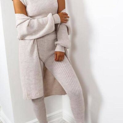 3 Piece Knitted Roll Neck Lounge Set 6029