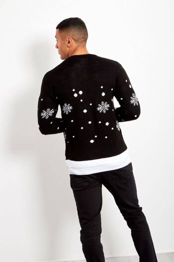 Pull noir homme renne Pom joyeux noël J1067 4