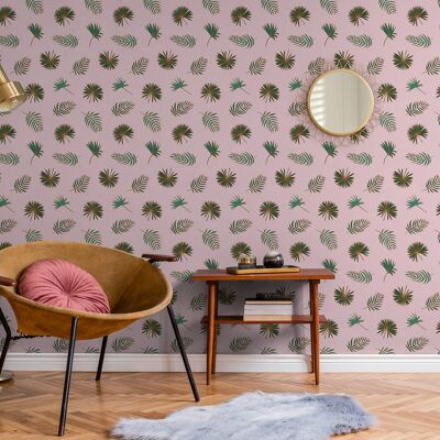 Fletcher wallpaper - Pink & Green