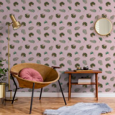 Fletcher wallpaper - Pink & Green