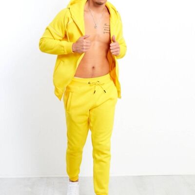 Yellow Zip Through Hooded Tracksuit