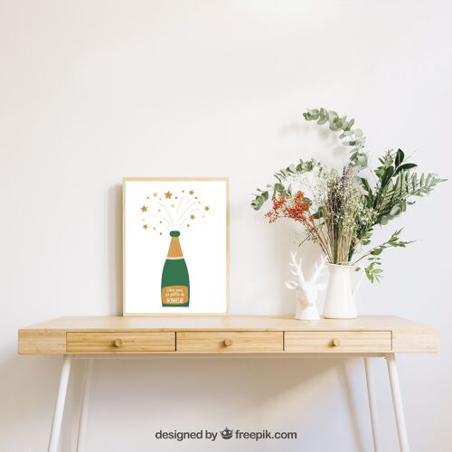 poster with us it sparkles with happiness - 30x40cm - made in France ( sans cadre)