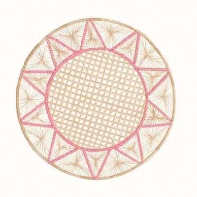 Placemats Iraca Stella natural and pink (sold in pairs)