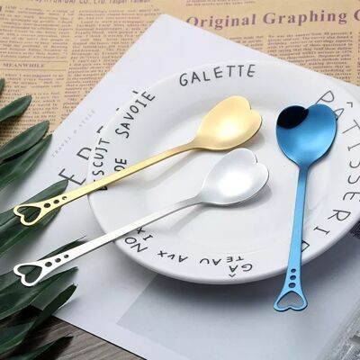 Heart Shaped Tea/Coffee/Dessert Spoon - Gold