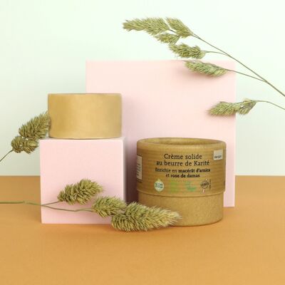 Natural organic solid cream with arnica and Damascus rose