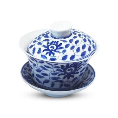 Gaiwan porcelana blanca decorada 160 ml