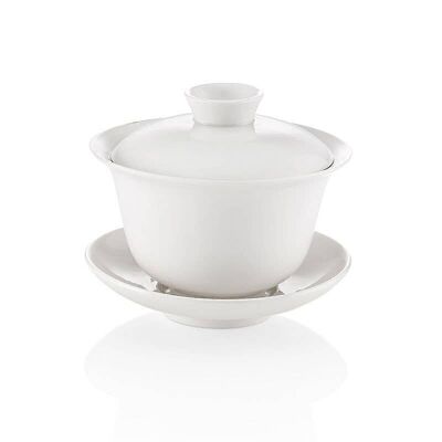 Traditioneller Gaiwan aus weißem Porzellan 180ml