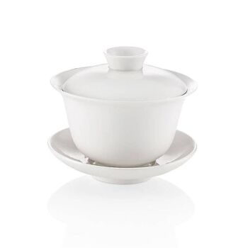 Gaiwan traditionnel en porcelaine blanche 180ml 1