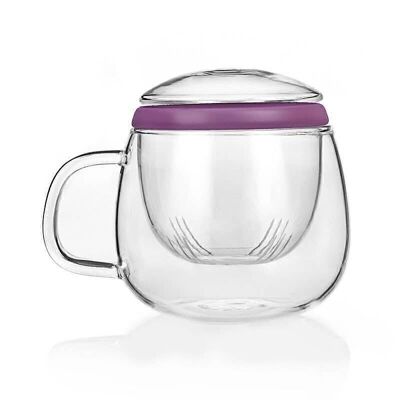 Mug en verre avec anneau en silicone 500 ml - Vert