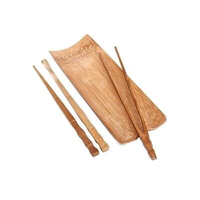 Ensemble d'accessoires à thé en bambou