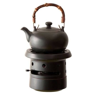 Lin's Ceramic Studio kettle set with black stove