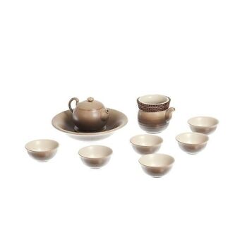 Lin's Ceramics Studio ensemble en céramique grise 9 pcs