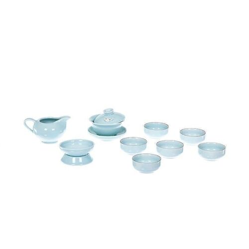 Set in porcellana Celadon azzurro 9 pz