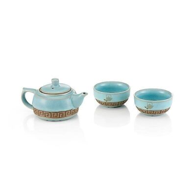 Ru blue porcelain set decorated 3 pcs