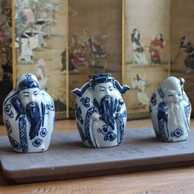 Ensemble de figurines en porcelaine Fukurokuju