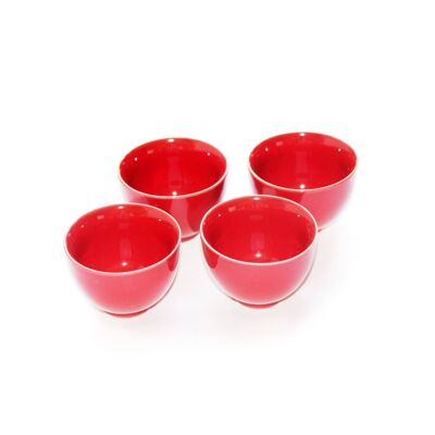 Juego de vasos de arcilla 100ml (4 piezas de 25ml cada uno) - Rojo