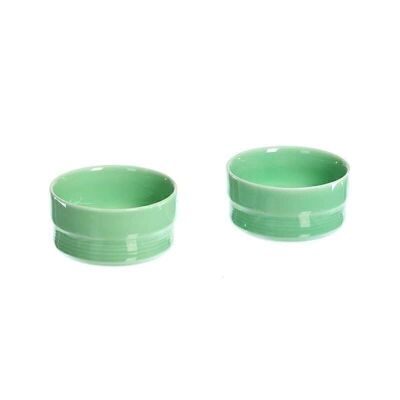 Celadon porcelain cups 100 ml 2 pcs - Green