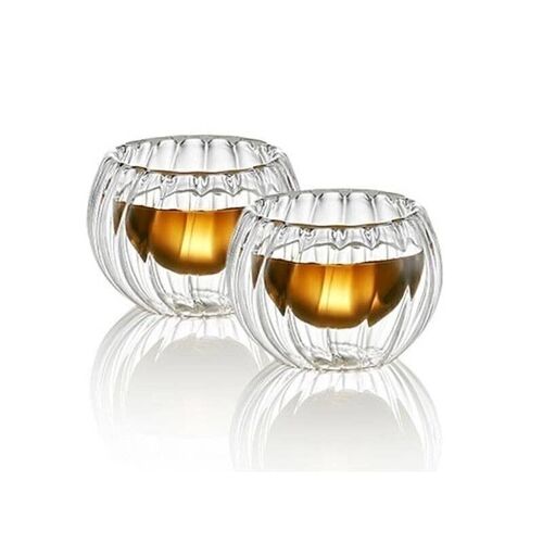 Tazze in vetro doppio strato zucca 30 ml 2 pz