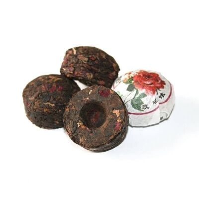 Tè Puer Shu (cotto) alla Rosa Mini Tuocha - 50 g