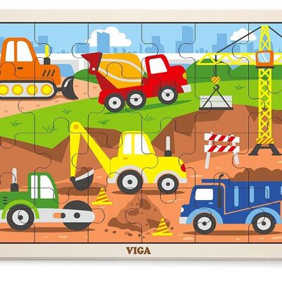 Viga - 24pc Puzzle - Construction Vehicles