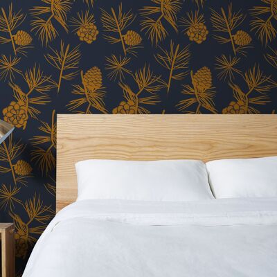 Simone wallpaper - Anthracite gray & Gold