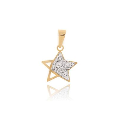 Openwork Star and Zirconia gold pendant (8214C)