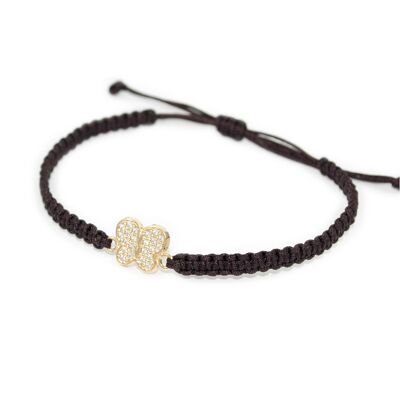 Pulsera de macrame marron y Mariposa (8431PU9K-Marron)