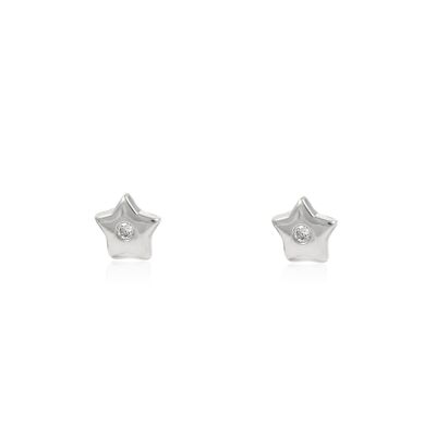 Pendientes de Plata Estrella centro circonita (AG1450)