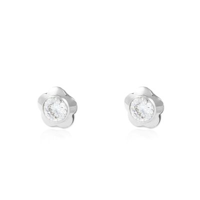 Pendientes Plata de Margarita con centro de circonita (AG3540)