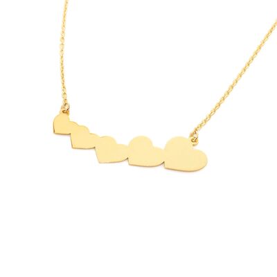 Collar oro corazones unidos (9Kts) (G1416G9K)